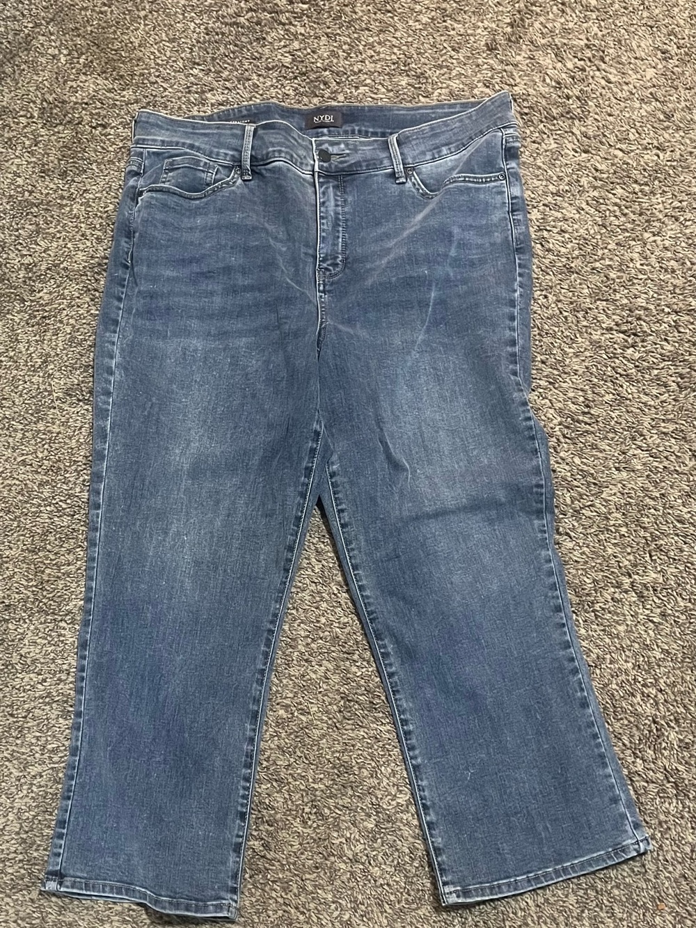 NYDJ Women's Classic Straight Jeans in stone washed size 16 Marilyn Jean lift